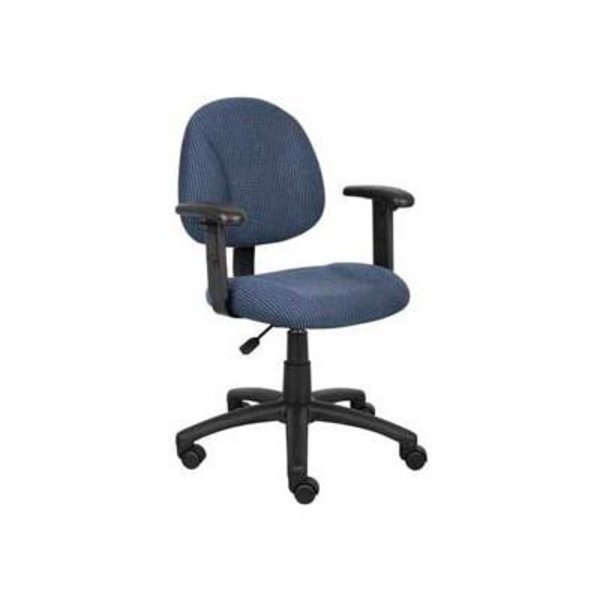 Boss Office Products Boss Deluxe Posture Chair with Adjustable Arms Blue B316-BE